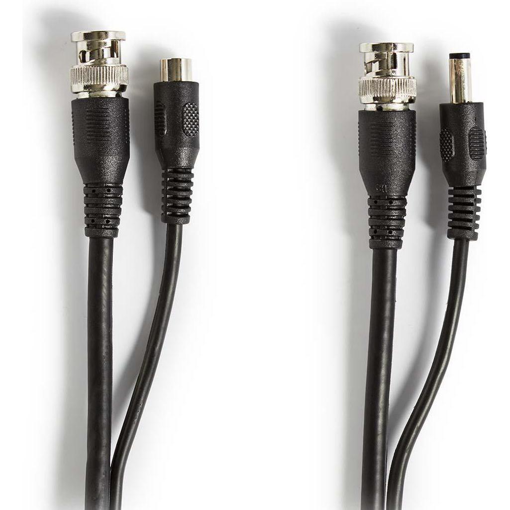 Nedis CCTV-Sicherheitskabel BNC/DC 50.0 m rund PVC Schwarz Kartonverpackung (U/FTP, CAT5, 50 m), Netzwerkkabel
