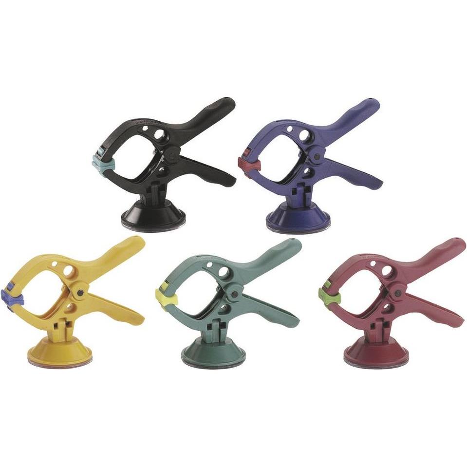 wolfcraft, Schraubstock + Zwinge, Mini-Federzwinge mit Saugnapf microfix S (20 mm)