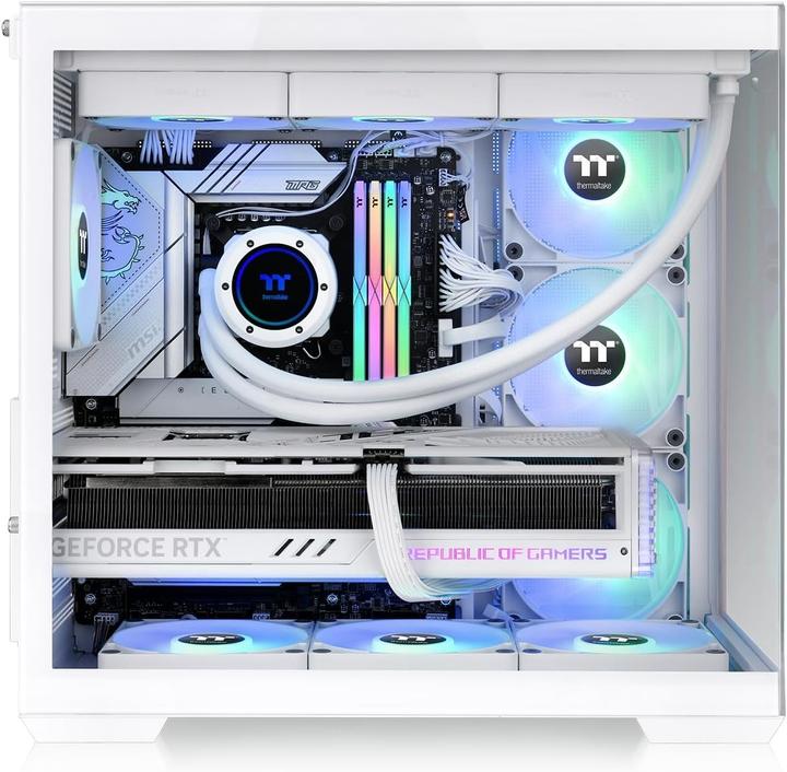 Produktbild Thermaltake Geh View 380 WS Midi Tower "ARGB Snow" White retail (Mini-ITX, ATX, mATX)