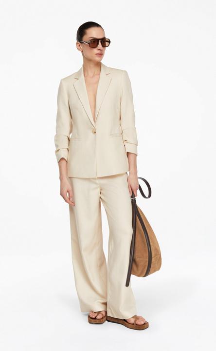 Immagine prodotto Comma Strukturierter Ein-Knopf-Blazer mit Drapé-Ärmeln in 3/4-Länge (32)
