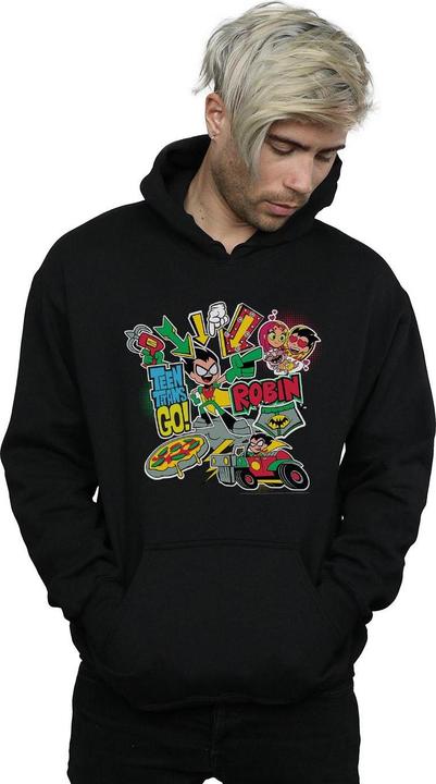 Immagine prodotto Teen Titans Go Robin Montage Felpa con Cappuccio Uomo (3XL)