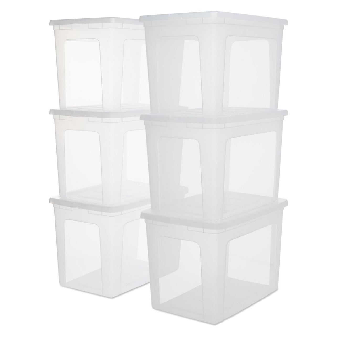 Iris, Opbergdoos, Modulaire Opbergbox - 70L - 6 Stuks - Transparant (39.50 cm, 70 l, 6x)