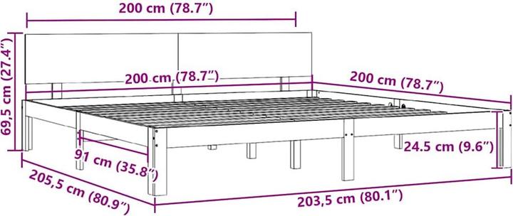 Image du produit vidaXL Bettrahmen (200 x 200 cm)
