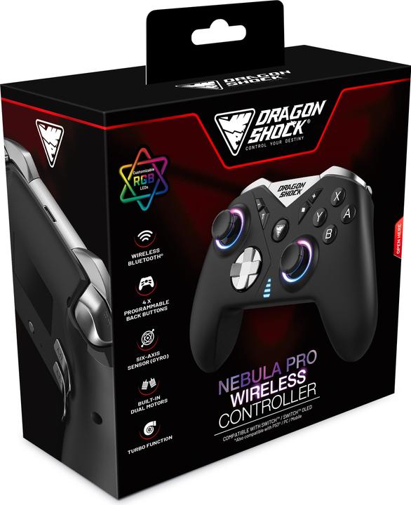 Productafbeelding DragonShock Controller Nebula Pro Draadloze zwarte schakelaar (Switch)