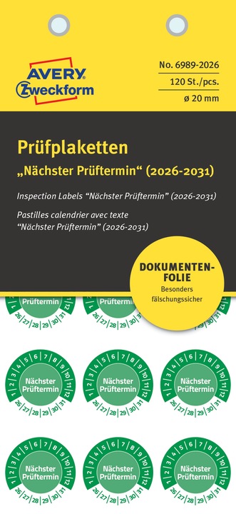 Produktbild Avery Prüfplaketten