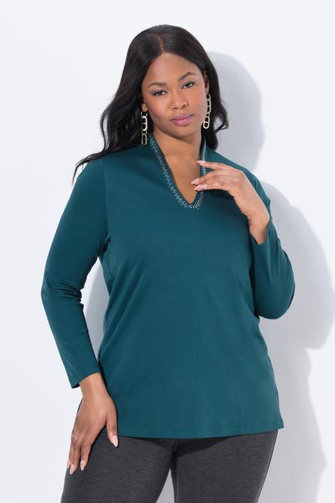 Produktbild Ulla Popken Shirt, A-Linie, Kelchkragen, Langarm, Pima Cotton (58)