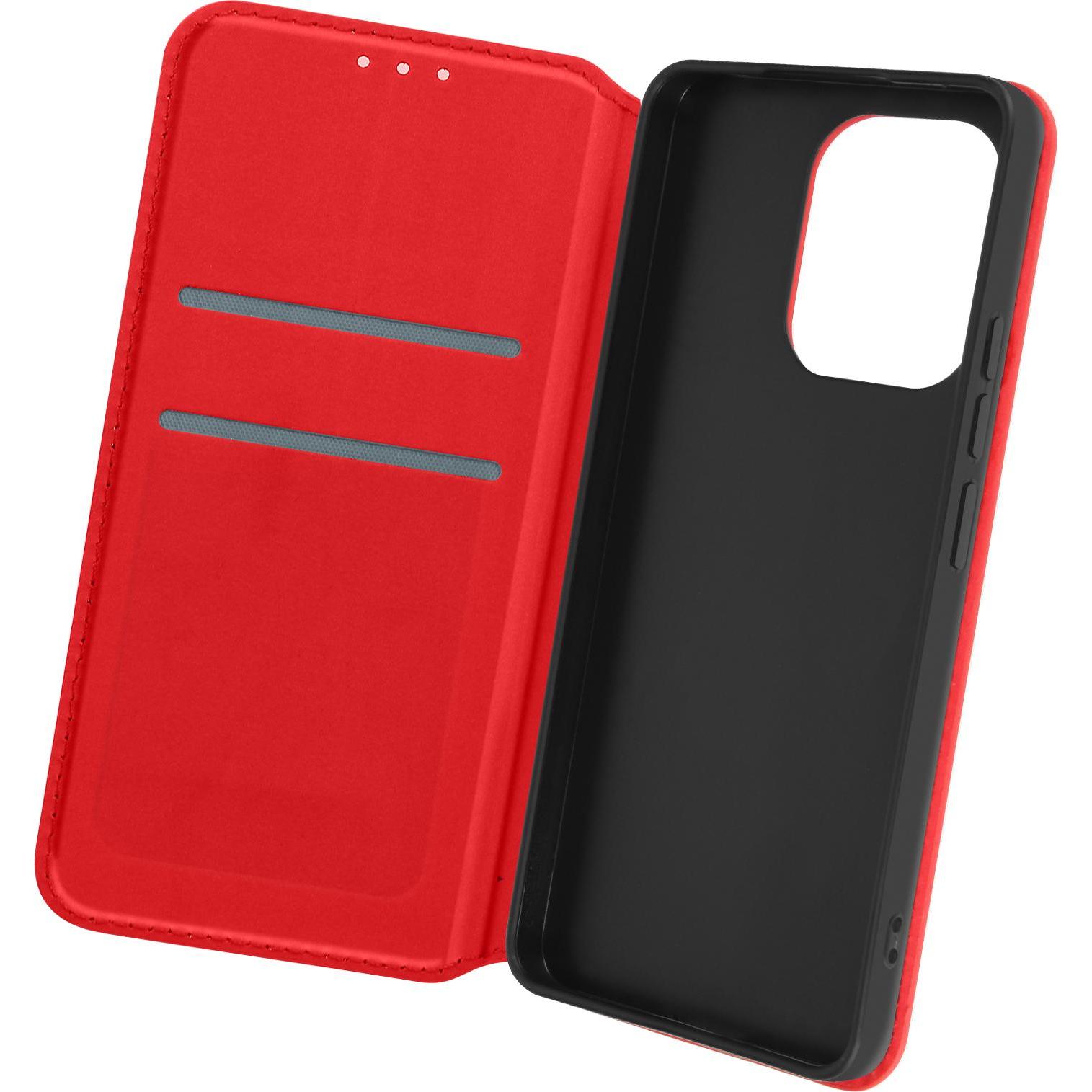 Avizar Classic Edition, Backcover mit Magnetklappe Series (Xiaomi Redmi Note 13), Smartphone Hülle, Rot