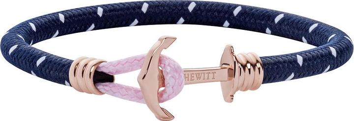 Actual product image Paul Hewitt Anchor Bracelet Phrep Lite Rose Gold Nylon Navy Blue White Light Pink S (17 cm, Stainless steel, Nylon)