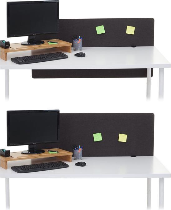Produktbild Mendler Akustik-Tischtrennwand, Büro-Sichtschutz Schreibtisch Pinnwand, doppelwandig Stoff/Textil - 120x60cm (120 x 60 x 2 cm)