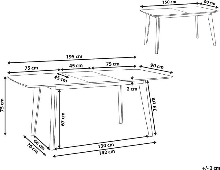 Produktbild Beliani Sanford (150 x 90 x 75 cm)