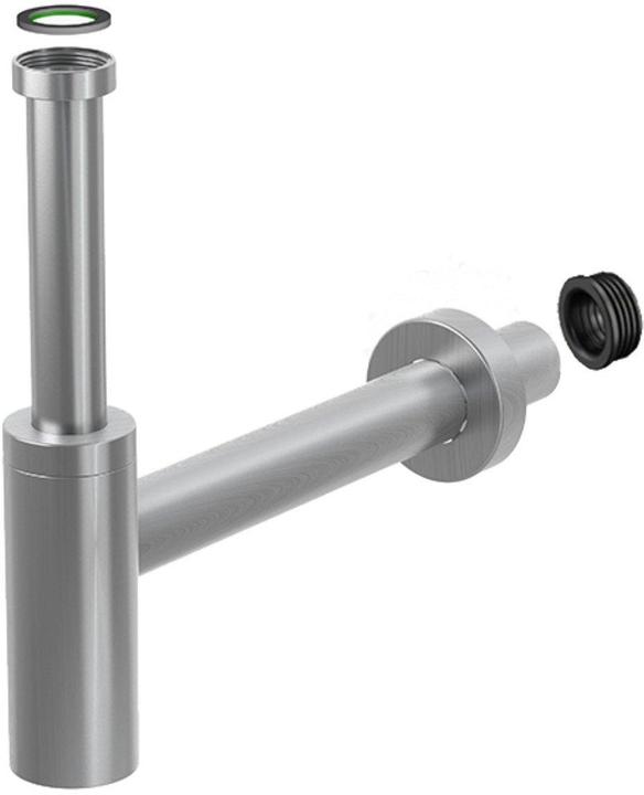 Diaqua Lavabosiphon Profi-Line 1 1/4 x Ø 40 mm, brossé (Siphon en bouteille, 1 1/4")