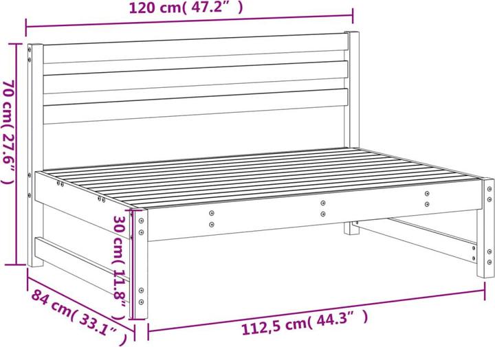 Actual product image vidaXL Garten-Mittelsofa