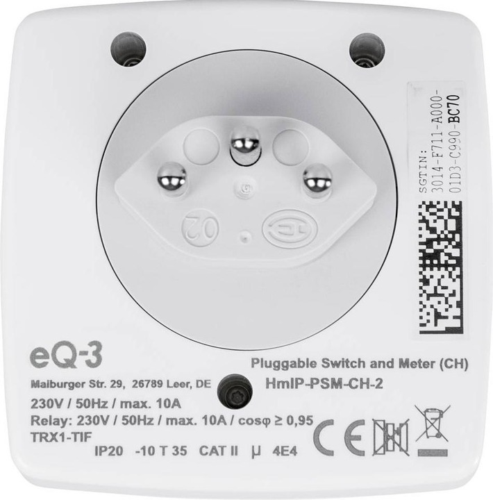 Actual product image Homematic IP Schalt- und Messsteckdose
