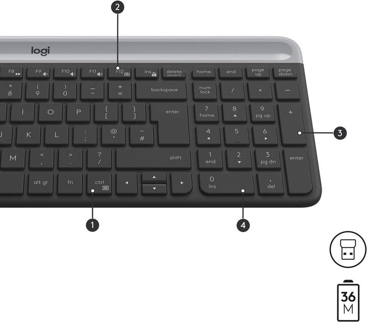 Actual product image Logitech MK470 Slim (NL, Wireless)