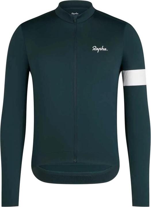 Rapha Jersey 25 Core Thermal LS Medium Forest Green/White (M)