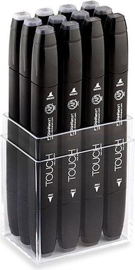 Image du produit Shinhan Set de 12 feutres à double pointe Cold Grey (12x)