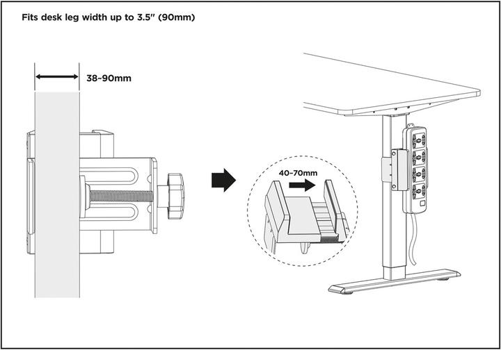 Image du produit Value Pince de pied de table pour bloc multiprise