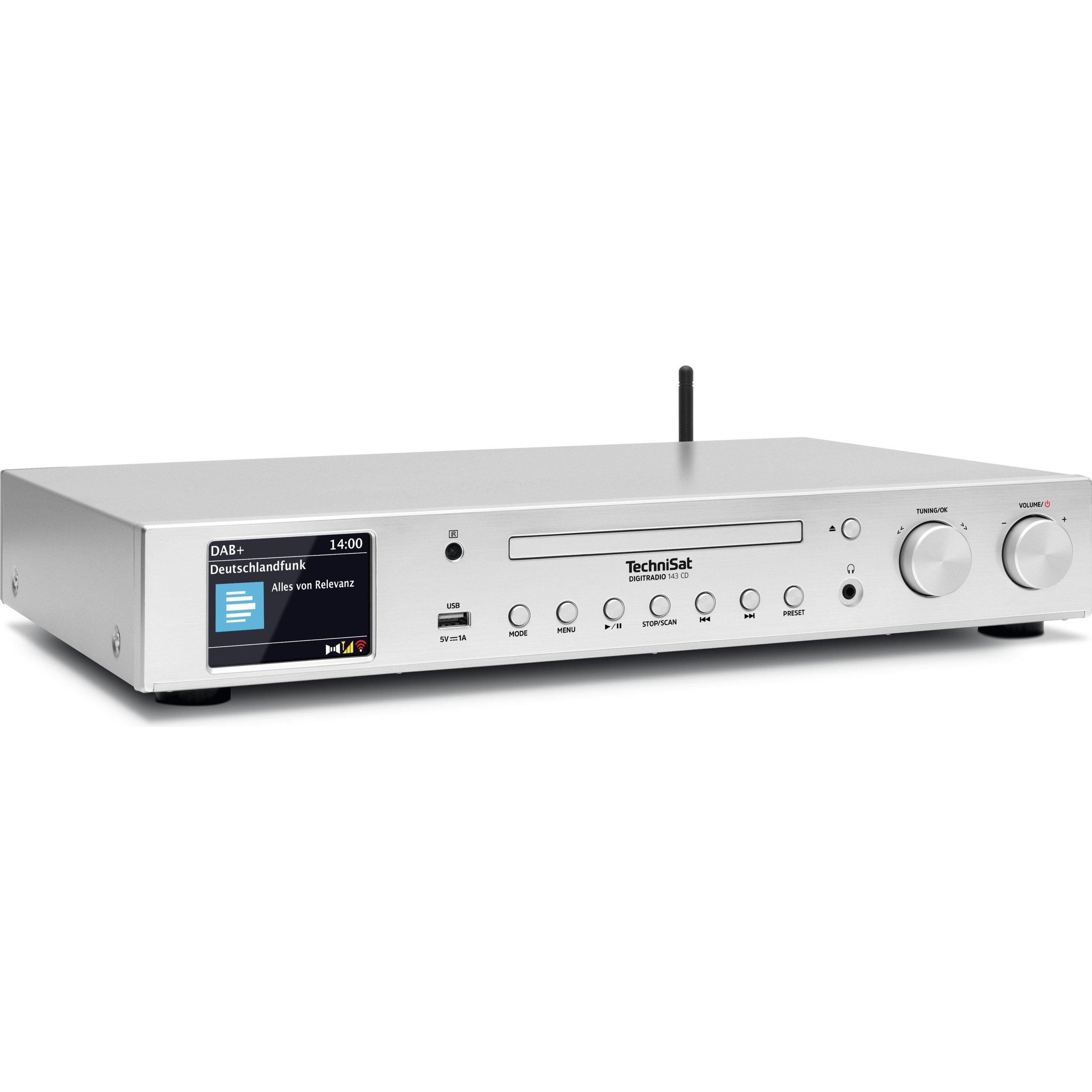 TechniSat Digitradio 143 V3 (Radio Tuner, CD Player), HiFi Komponente, Silber