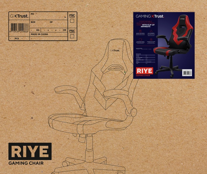 Produktbild Trust GXT 703R Riye Gaming-Stuhl Schwarz/Rot