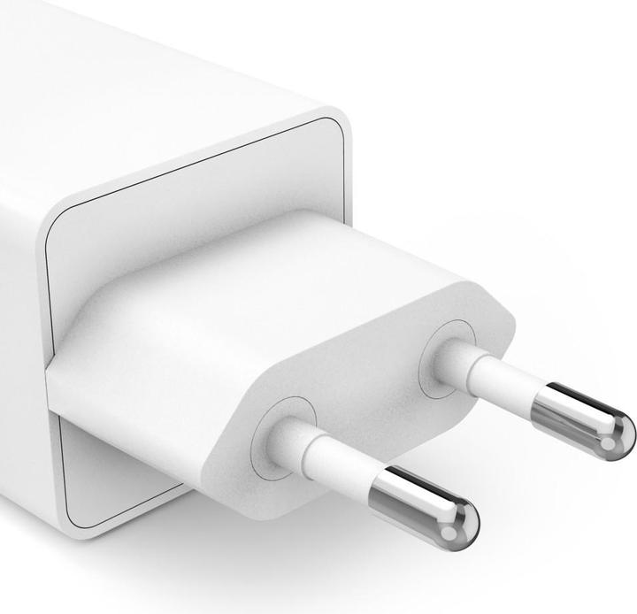 Image du produit Hama Chargeur rapide + câble, 2x USB-C, PD/QC, mini-chargeur, 35W, 1 m, blanc (35 W, 2 ports)