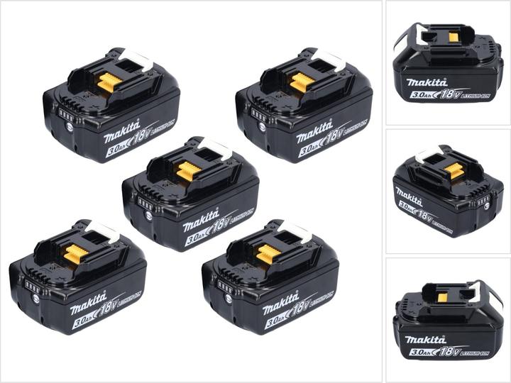5x Makita BL 1830 B 18 V 3,0 Ah batterie
