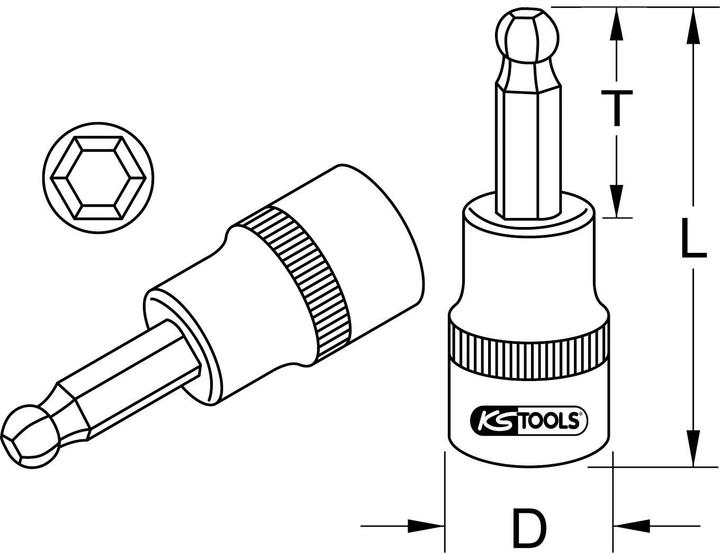 Actual product image KS Tools 3/8" CHROMEplus bit socket (10 mm)