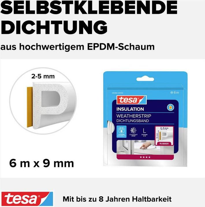 Productafbeelding tesa Hol profiel ruw wit 5,5mm 6:9