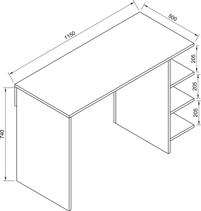 Actual product image VCM Wooden Desk Computer Table Work Desk Office Table Denkas (115 x 50 x 74 cm)
