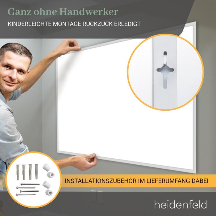 Produktbild Heidenfeld Infrarotheizung HF-HP100-2 Infrarot Wandheizung Heizkörper Heizung App (600 Watt) (600 W)