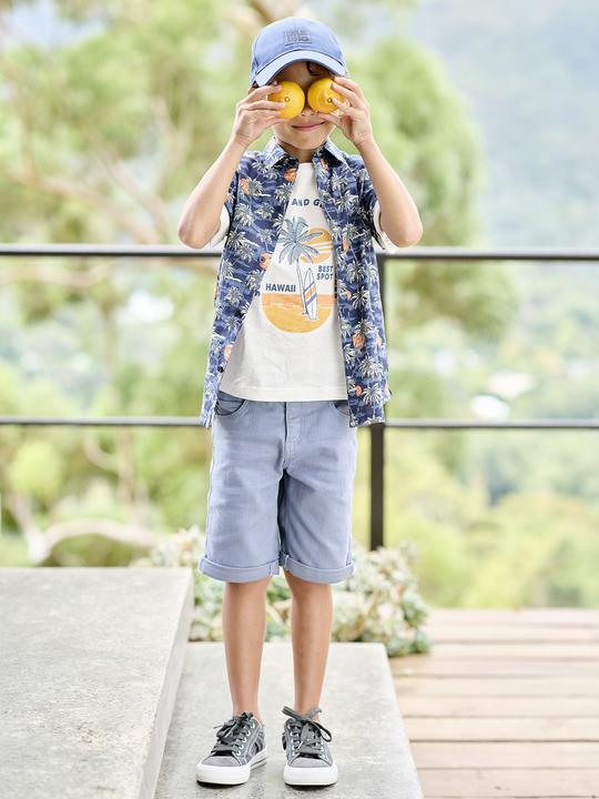 Actual product image Vertbaudet Kurzärmeliges Jungen Hemd mit Palmenprint (140)