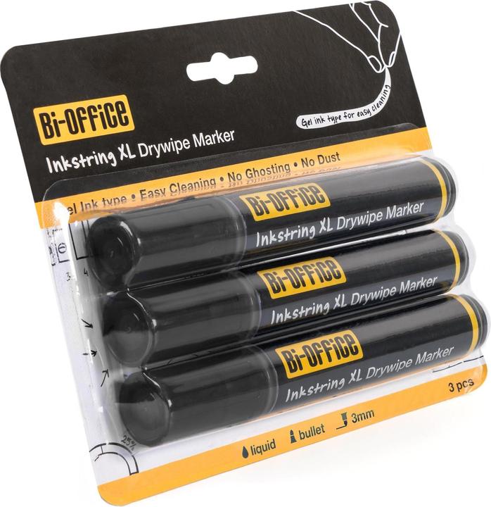 Image du produit Bi-Office Marqueur pour tableau blanc à encre noire, 3 pièces (3 x)