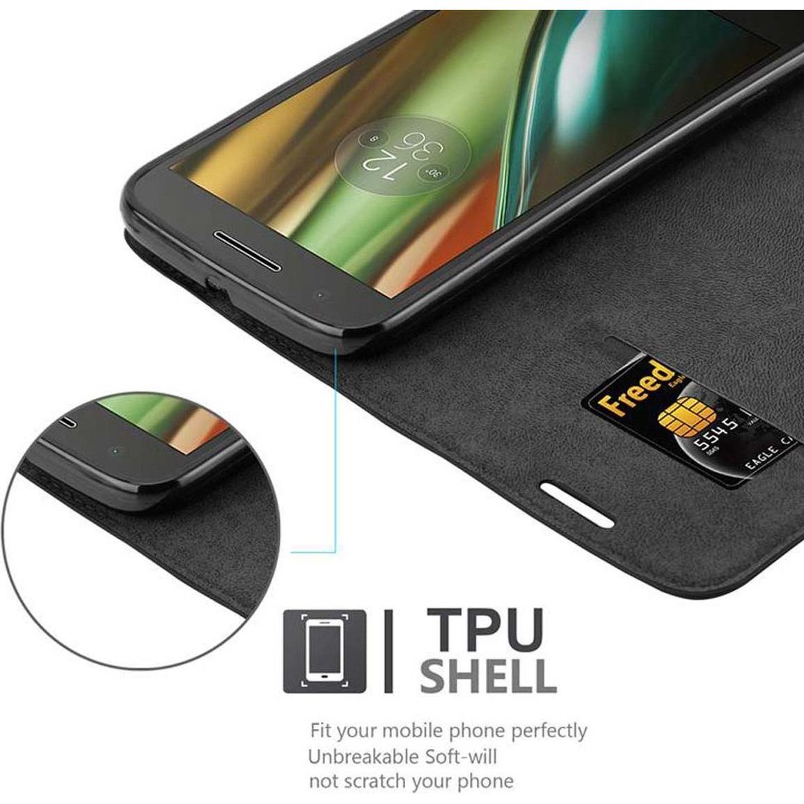 Thumbnail - Cadorabo Book Invisible Magnet Cover (Motorola Moto E3), Smartphone Hülle, Schwarz