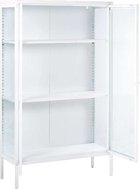 Image du produit Beliani Vitrine en verre métal blanc 150 cm NASH (90 x 150 cm)