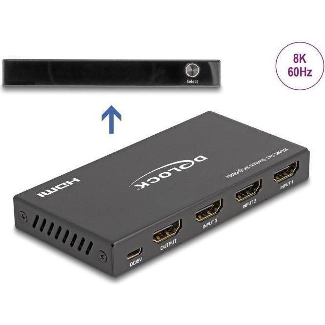 Thumbnail - Delock HDMI Switch 3 x HDMI in zu 1 x HD, Switch Box