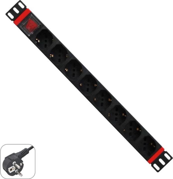 Wp WPN-PDU-G01-08 Stromverteilungseinheit (PDU) 8 Steckdose(n) AC 1,5U Schwarz