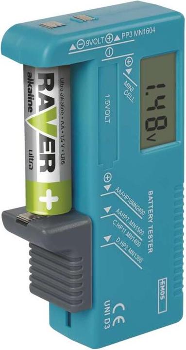 Actual product image Emos 2203003000 battery tester Black