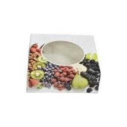 Aristo Kageaeske 200x200x70 mm med Rude Frugt design,100 Stk/krt, Kuchentransportbox