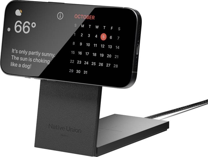 Actual product image Native Union Rise 2-In-1 Qi2 Wireless Charger Black (15 W)