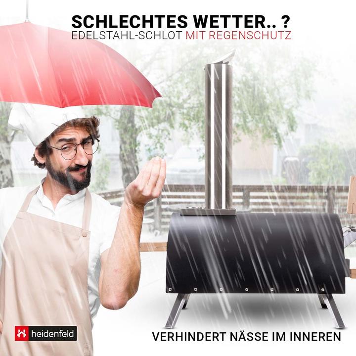 Produktbild Heidenfeld Pellet-Pizzaofen Neapel Hybrid Gas 500° Pizzastein Pizza Ofen Outdoor (Pellet / Gasbrenne (Pizzaofen Gas, Pizzaofen Holz)