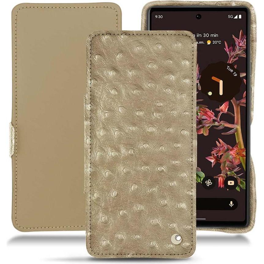 Noreve Lederschutzhülle horizontal (Google Pixel 6), Smartphone Hülle, Beige