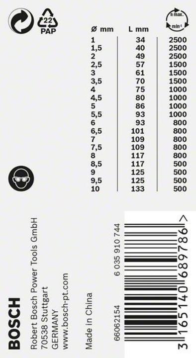 Image du produit Bosch Professional Zubehör Jeu de forets hélicoïdaux PRO Stainless Steel HSS-Co, 19 pièces (1 mm, 1,5 mm, 2 mm, 2,5 mm, 3 mm, 3,5 mm, 4 mm, 4,5 mm, 5 mm, 5,5 mm, 6 mm, 6,5 mm, 7 mm, 7,5 mm, 8 mm, 8,5 mm, 9 mm, 9,5 mm, 10 mm)
