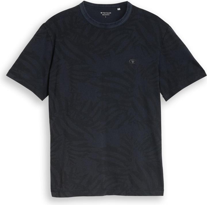 navy tonal leaf design