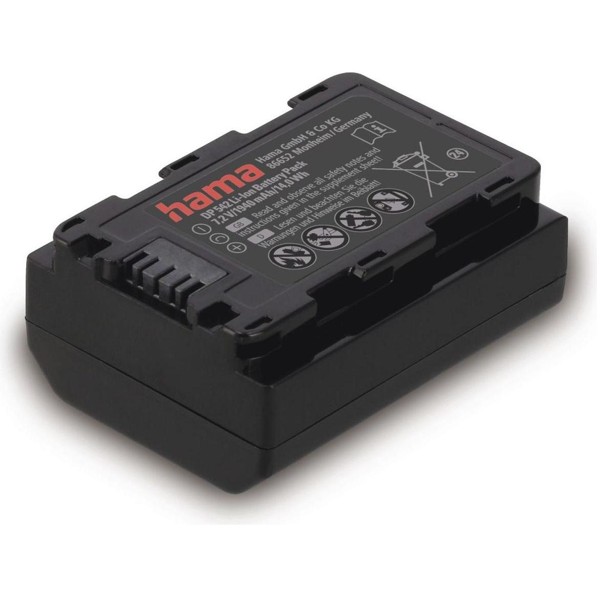 Hama Batteria agli ioni di litio DP 542 per Sony NP-FZ100 (Batteria della fotocamera), Alimentatore fotocamera, Nero