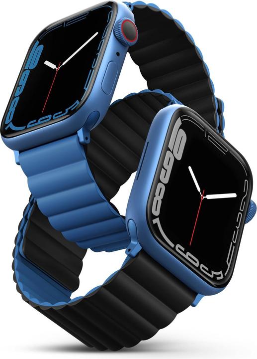 Produktbild Uniq pasek Revix Apple Watch Series 1/2/3/4/5/6/7/8/SE/SE2 38/40/41mm. Reversible Magnetic czarny-ni (38 mm, 41 mm, 40 mm, Silikon, Edelstahl)