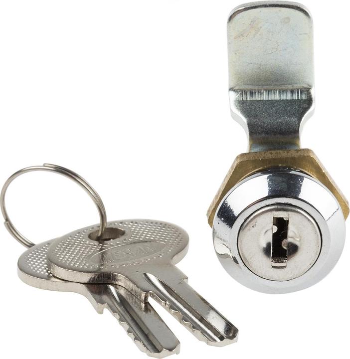 Actual product image RS PRO Drawer lock, 16.2 dia. x 14.2mm, unlockable with key (40 mm)