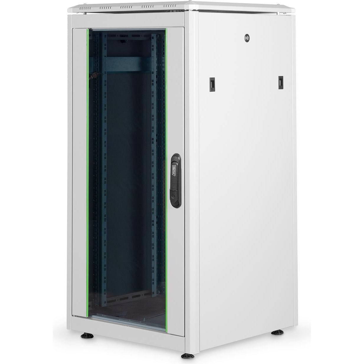 Digitus DN-19 22U-6/6-1 Netzwerkschrank (22 HE, 19 Zoll Rack), Serverschrank, Grau