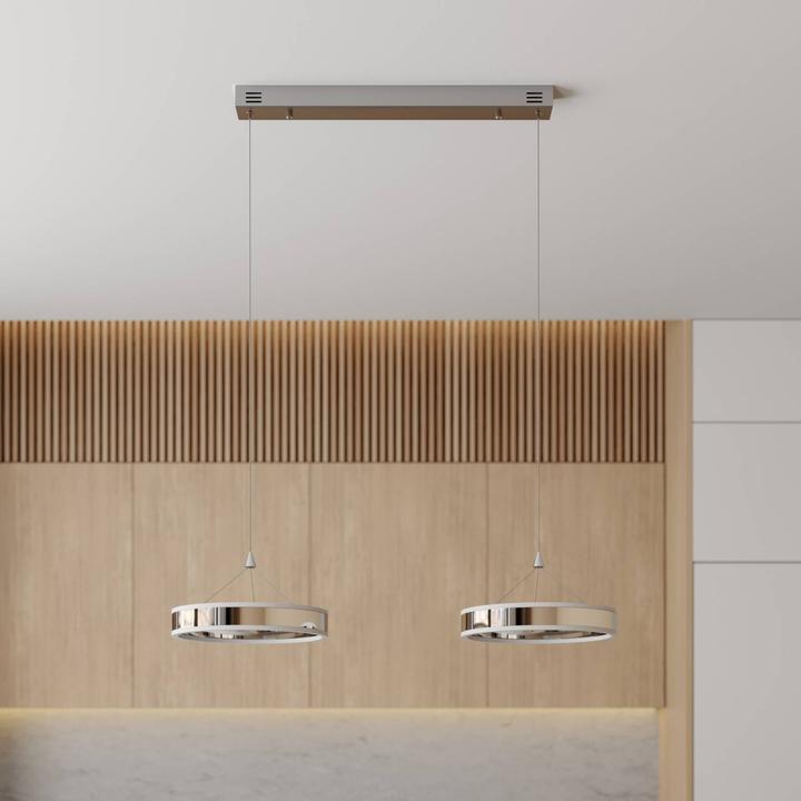 Image du produit Lucande Lyani Lampe à suspendre L85 Chrome/White (3200 lm)