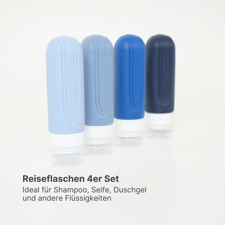 Image du produit Hermex Set de 4 bouteilles de voyage (Flacons pour liquide, Produits d'hygiène, Nécessaire)