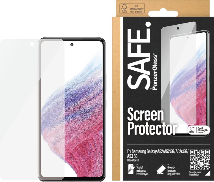Productafbeelding Safe. Screen Protector Case Friendly Galaxy A52/A52 5G/A52s 5G/A53 (1 Stuk, Samsung Galaxy A53 5G, Samsung Galaxy A52s 5G, Samsung Galaxy A52 5G, Samsung Galaxy A52)