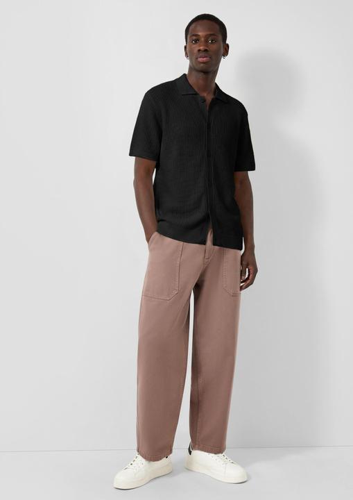 Produktbild s.Oliver Gestreiftes Strickpolo mit durchgehender Knopfleiste (M)